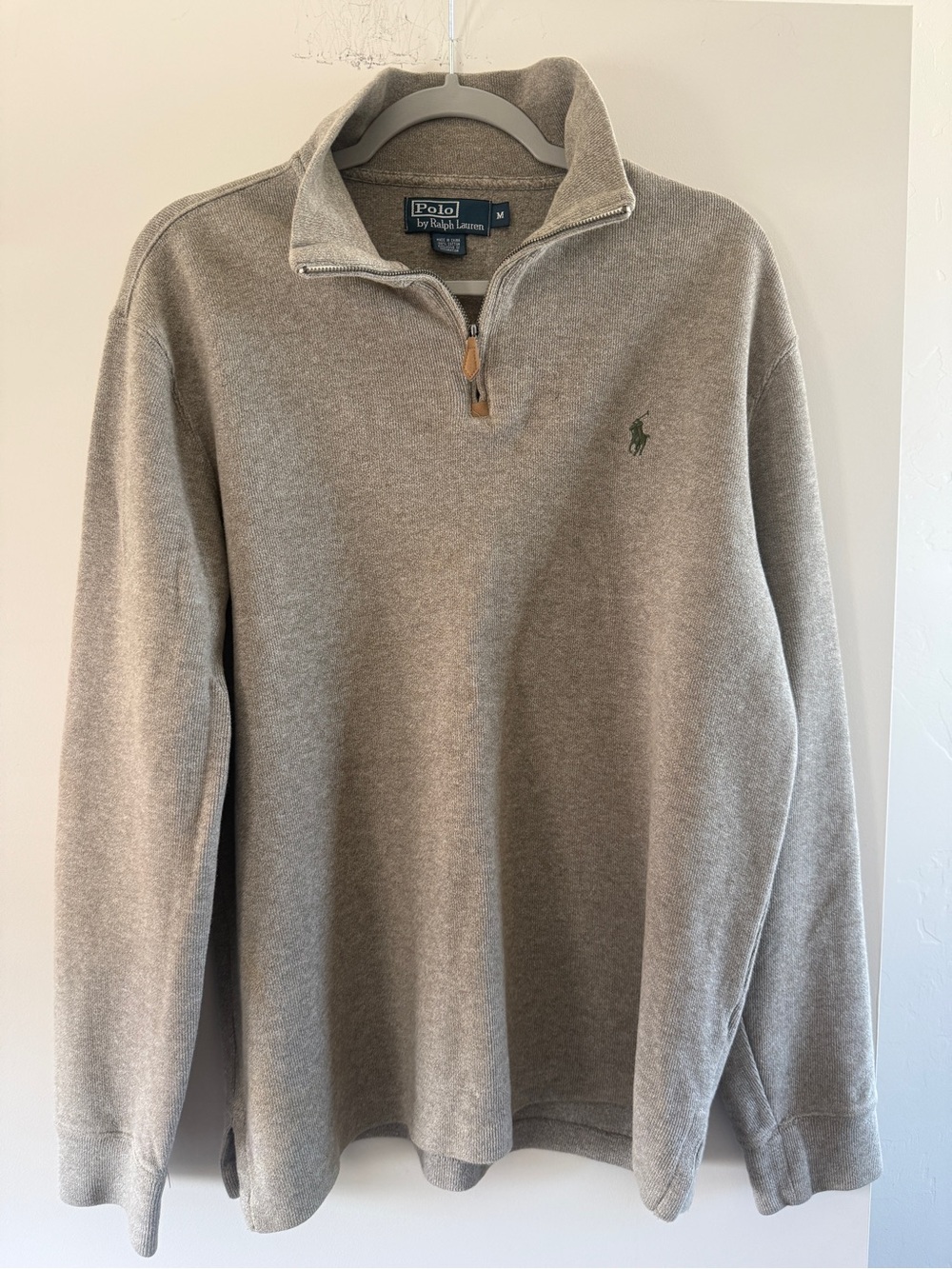 Ralph Lauren Men’s Taupe Half-Zip Sweater